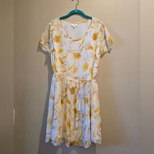 A Loves A Chic Yellow and White Floral Mini Dress Sz L